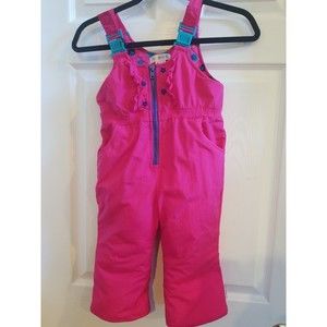 Vtg Gymboree Girl's Size S Snow Bib Overalls Pink, Floral Beautiful, adjustable